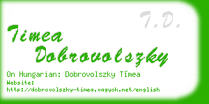 timea dobrovolszky business card