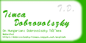timea dobrovolszky business card